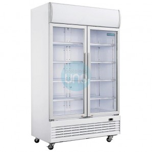 Armario Refrigerador Expositor, Puerta Doble, 950 Litros, Blanco, Ruedas, Polar