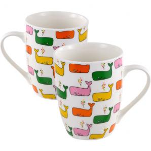Set de 2 tazas mug infantil, con impresiones coloridas, 11 cm, 360 ml. - Imagen 1