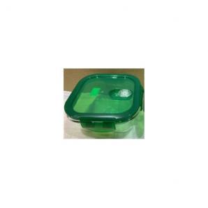 Fiambrera hermetica cuadrada 520ml san ignacio vitoria de borosilicato en color verde - Imagen 1