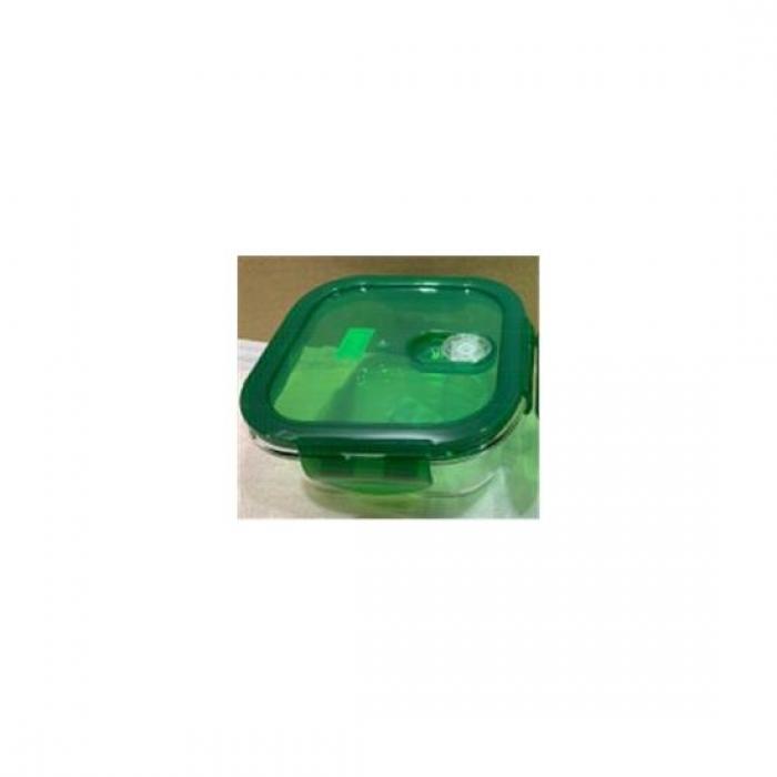 Fiambrera hermetica cuadrada 520ml san ignacio vitoria de borosilicato en color verde - Imagen 1
