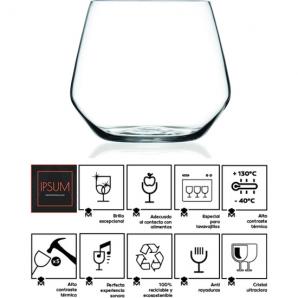 Set 6 vasos de agua 38 cl de cristal colección barware - Imagen 3