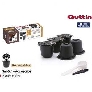 Set 5 capsulas cafe c/accesorios quttin - Imagen 1