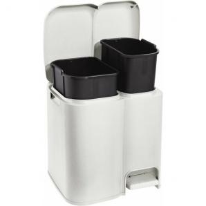 Cubo de reciclaje "patty2" con dos compartimentos y cubos extraibles color crema - Imagen 1