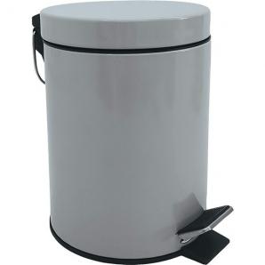 Msv cubo de basura con pedal (3 l), color gris claro - Imagen 1