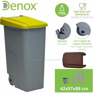 Contenedor reciclo 110 litros cerrado + 3x bolsas de basura de 10 unidades|51x42,5x87,5 cm - Imagen 2