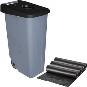 Cubo de reciclaje ecológico 45 litros de 3 compartimentos