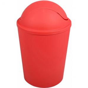 Cubo de basura "ako" 5,5l con tapa abatible roja - Imagen 1