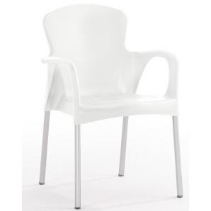 4 Sillones sena, apilable, polipropileno blanco* - 4 unidades - Imagen 1