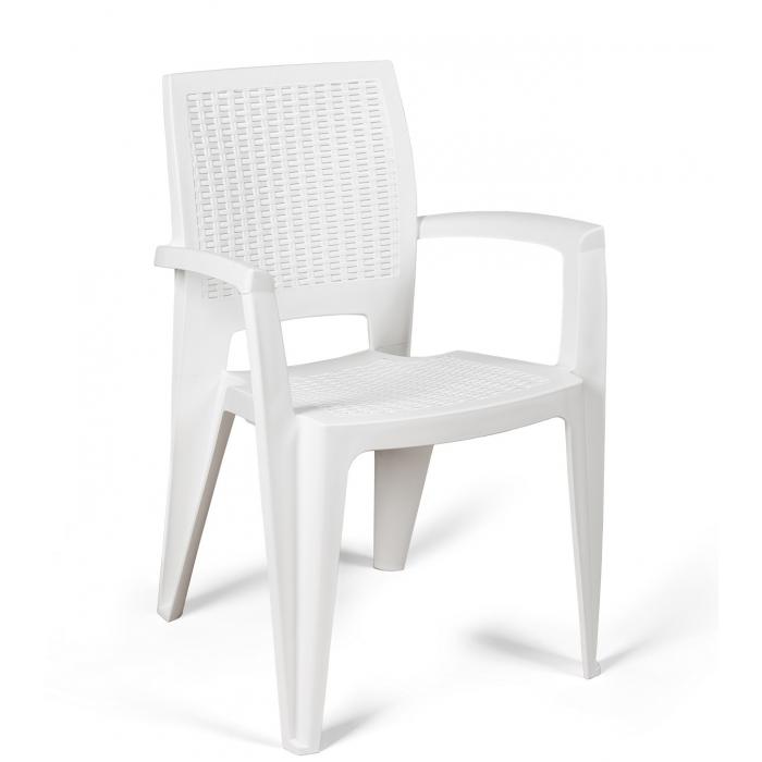 4 Sillones carol, apilable, polipropileno blanco - 4 unidades - Imagen 1
