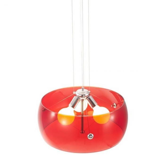 Lámpara titan, colgante, diseño, pantalla acrilica roja - Imagen 1