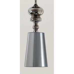 Lámpara louvre, colgante, cromada, pantalla plata - Imagen 1
