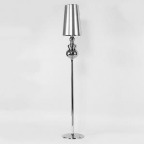Lámpara louvre, pie salón, cromada, pantalla plata - Imagen 1