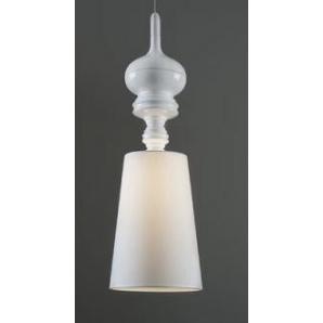 Lámpara louvre, colgante, blanca, pantalla blanca - Imagen 1