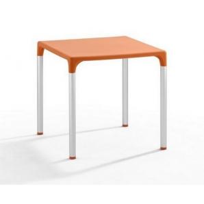 Mesa eliana, aluminio, polipropileno naranja 74x74 cms - Imagen 1