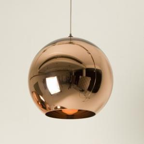 Lámpara hugo, colgante, cristal, color cobre, 25 cms de diámetro - Imagen 1