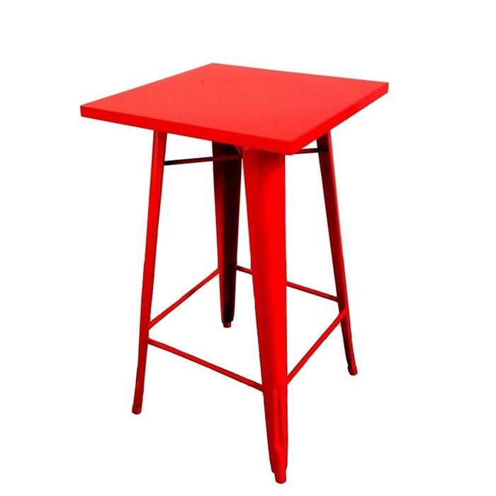 Mesa tol, alta, acero, roja, 60x60 cms - Imagen 1