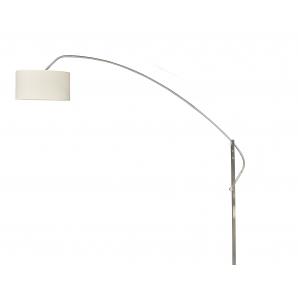Lámpara omega, pie de salón, cromada, mármol, pantalla blanca - Imagen 2