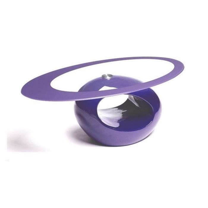 Mesa bond, baja, púrpura, cristal, 110 x 60 cms
