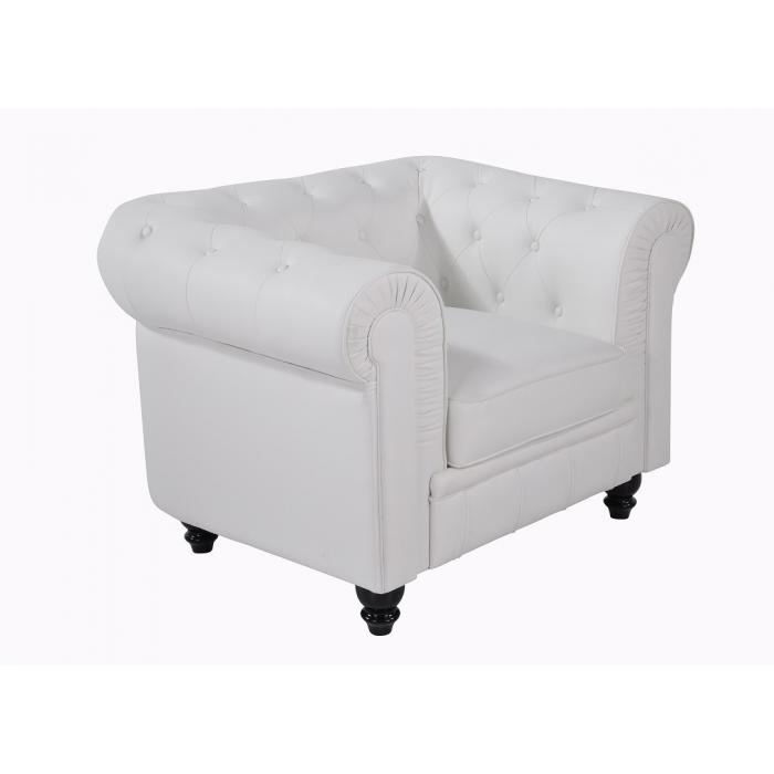 Sillón chester, similpiel blanca - Imagen 1 Sillón chester, similpiel blanca - Imagen 1