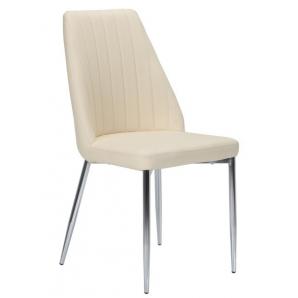 4 Sillas maxim, cromada, tapizada beige - 4 unidades - Imagen 1