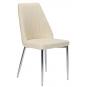 4 Sillas maxim, cromada, tapizada beige - 4 unidades - Imagen 1