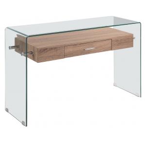 Mesa consola marilyn, madera, cristal, 120x40 cms