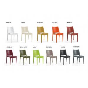 4 Sillas beybe, apilable,  polipropileno beige - 4 unidades - Imagen 3