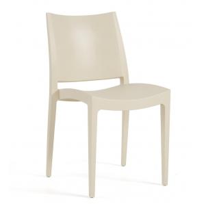 4 Sillas beybe, apilable,  polipropileno beige - 4 unidades - Imagen 4