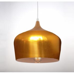 Lámpara crock, colgante, metal, pantalla dorada - Imagen 1