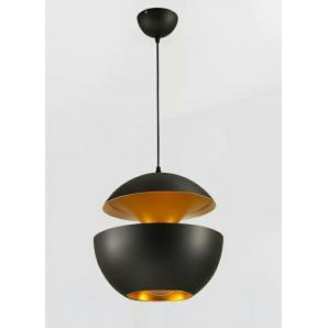 Lámpara ursula, colgante, metal, negro-dorado - Imagen 1