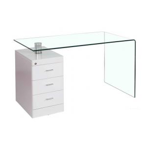 Mesa artemisa, cristal curvado, oficina, cajonera, 125x65 cms