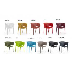 4 Sillones bill, apilable,  polipropileno antracita - 4 unidades - Imagen 3