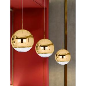Lámpara karim, colgante, cristal, dorado - transparente, 25 cms de diámetro - Imagen 3