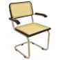 4 Sillones ces, acero inoxidable, lacado negro, rejilla beige - 4 unidades - Imagen 1