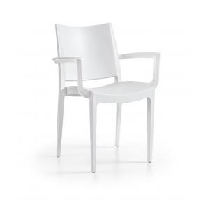 30 Sillones beybe, apilable, polipropileno blanco - 30 unidades - Imagen 1