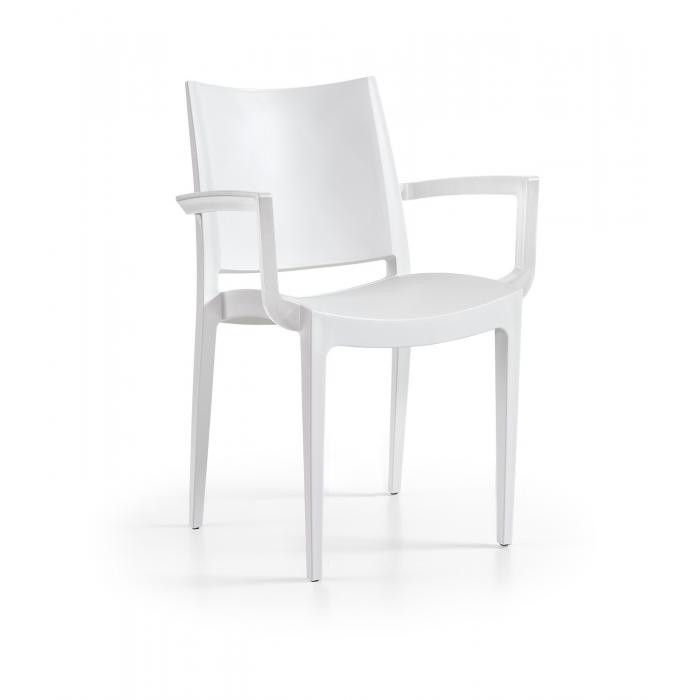 30 Sillones beybe, apilable, polipropileno blanco - 30 unidades - Imagen 1