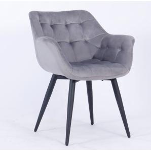 2 Sillones fabio, metal, tapizado velvet 19 gris - 2 unidades - Imagen 1