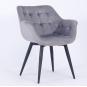 2 Sillones fabio, metal, tapizado velvet 19 gris - 2 unidades - Imagen 1