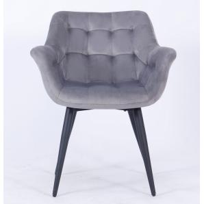 2 Sillones fabio, metal, tapizado velvet 19 gris - 2 unidades - Imagen 2