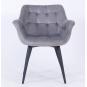 2 Sillones fabio, metal, tapizado velvet 19 gris - 2 unidades - Imagen 2