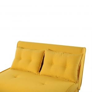 Sofá cama vilna, 2 plazas, tejido liner amarillo - Imagen 4