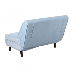 Sofá cama vilna, 2 plazas, tejido velvet azul claro - Imagen 2