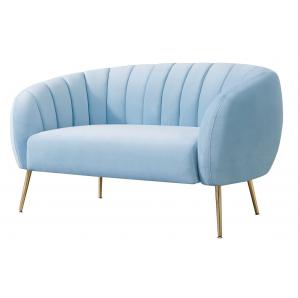 Sofá siret, 2 plazas, tapizado velvet  azul claro 59 - Imagen 1