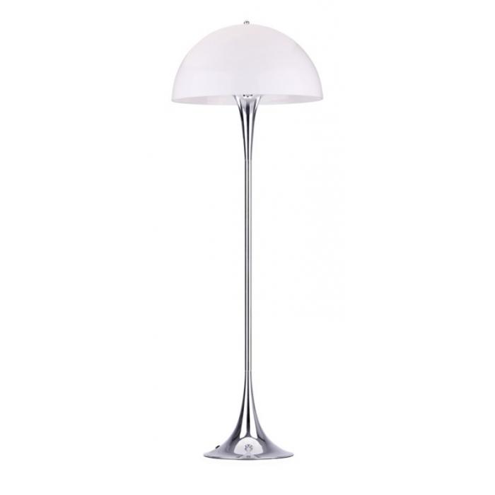 Lámpara veypa, de pie, metal, cromada, blanca - Imagen 1