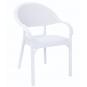4 Sillones torremolinos, apilable, polipropileno blanco - 4 unidades - Imagen 1