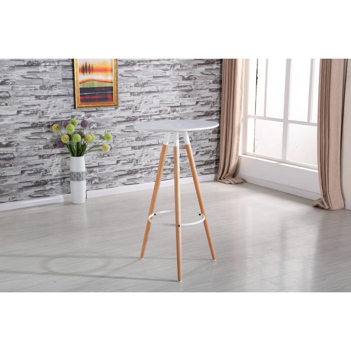 Mesa otilia new, alta, madera, tapa blanca de 60 cms - Imagen 1