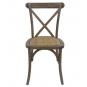 4 Sillas cross, apilable, madera de haya, nogal vintage, asiento de ratán - 4 unidades - Imagen 2