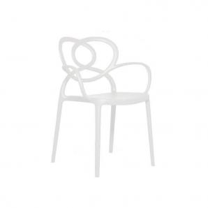4 Sillones love, apilable,  polipropileno blanco - 4 unidades - Imagen 1