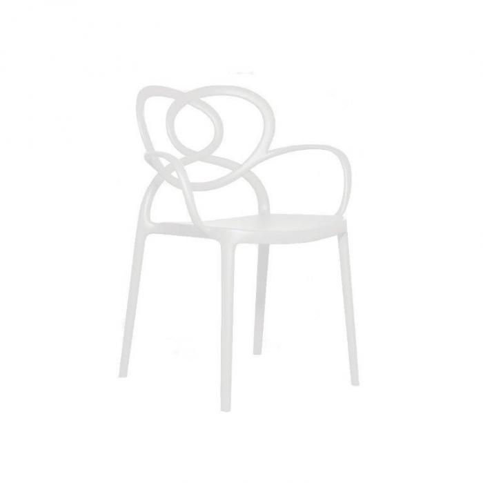 4 Sillones love, apilable, polipropileno blanco - 4 unidades - Imagen 1 4 Sillones love, apilable, polipropileno blanco - 4 unidades - Imagen 1