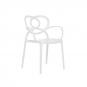 4 Sillones love, apilable,  polipropileno blanco - 4 unidades - Imagen 1